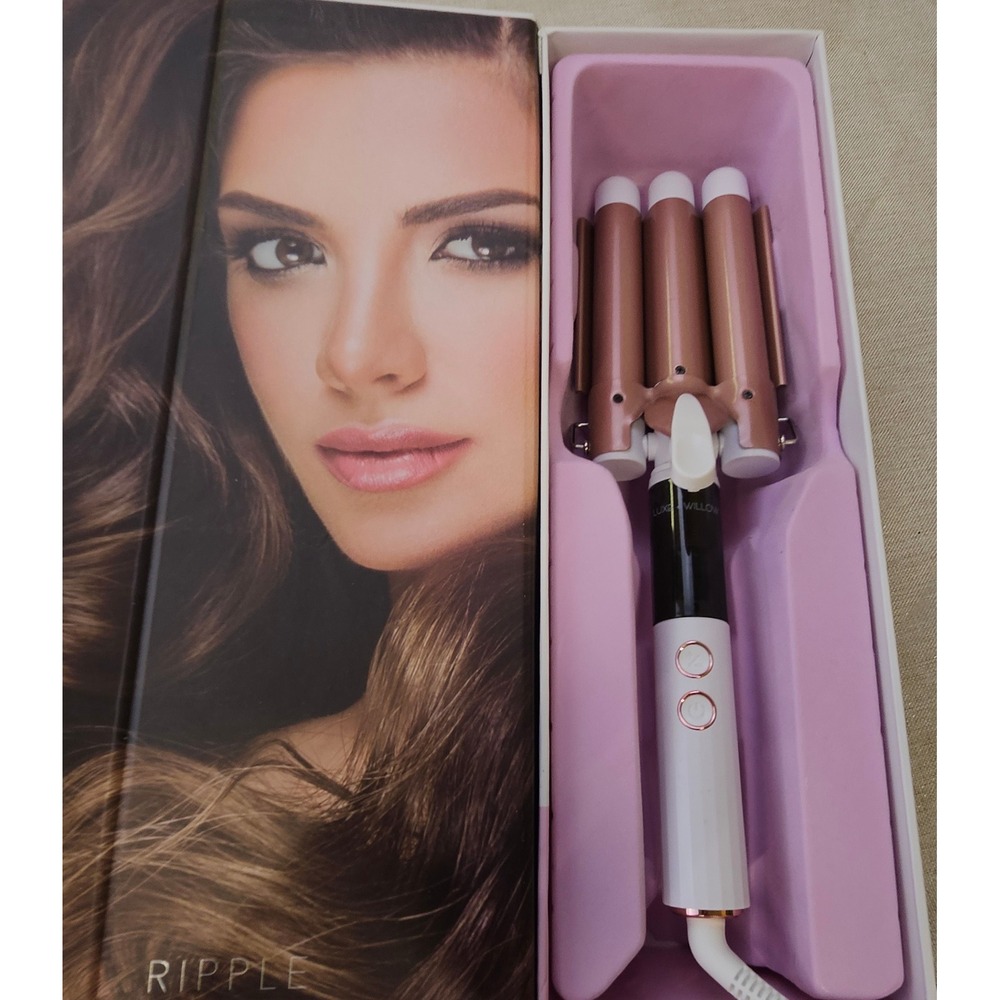 L+W BIO Ripple Triple Barrel Waver 1" Ceramic Hair Waver White Rose Gold LW-0744 - Picture 7 of 16